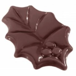 Moule à Chocolat Grandes Feuilles de Houx (x12) Chocolate World