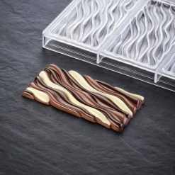Moule Tablette Chocolat Fluid Vallée 15,4 x 7,7 x H 1,1 cm (x3) Pavoni -Pavoni Shop moule tablette chocolat fluid vallee 154 x 77 x h 11 cm x3 pavoni 2
